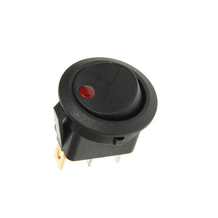 Переключатель  с подсветкой RWB-215  3pin 220V on-off круглый 20мм 'глазок' красный