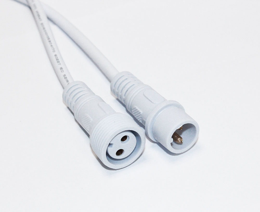 Коннектор 2pin шт+гн 2*0,75мм с проводом 150мм IP67