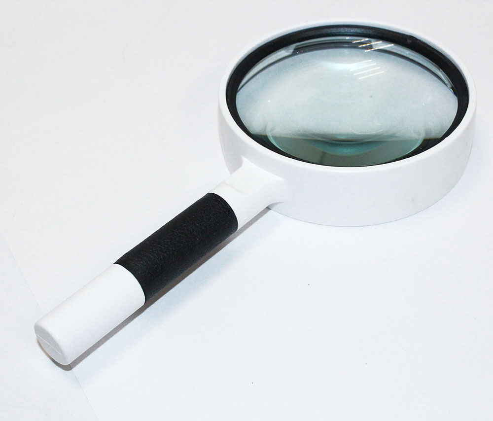 Лупа увеличительная 10-x, D-85мм, L-190мм, ручная, стекло + ABS пластик 'TH-8085-2'