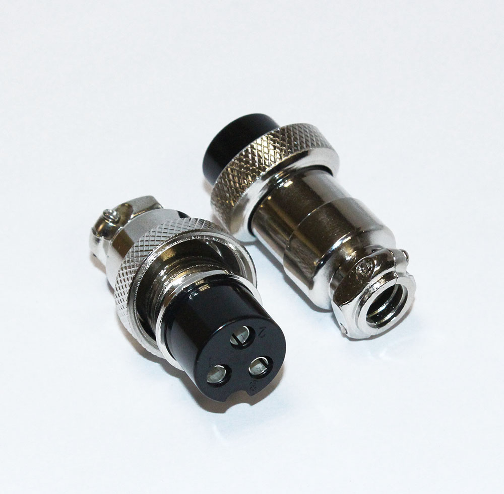 Гнездо MIC20/GX20 3pin 22мм 7А 250В на кабель 1шт