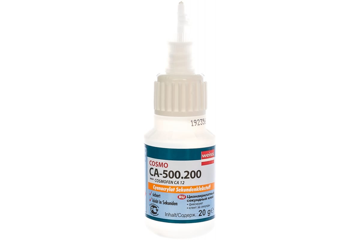 Клей КОСМОФЕН СА12, COSMO CA-500.200' 20гр, секундный, универсальный (закрутка)