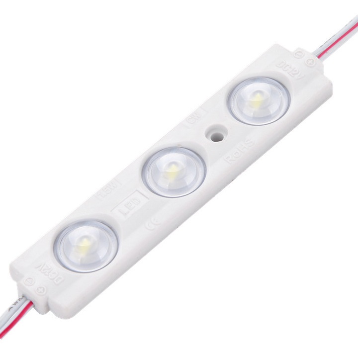 Модуль светодиодный МИНИ, 1,5Вт, 3LED, 135Lm, линза 120град, IP65, 6500К ,12V БЕЛЫЙ