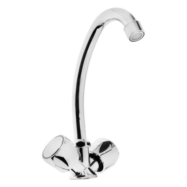 Смеситель для кухни, без подводки, кран-букса латунь 1/2', хром, Z80102, ZEIN