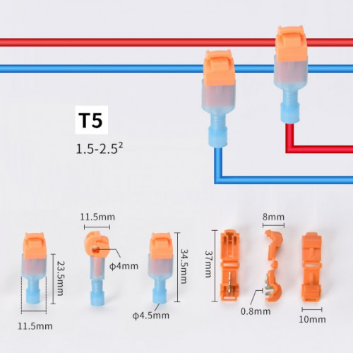Соединитель-ответвитель тип Т5 1,5-2,5мм.кв. оранж