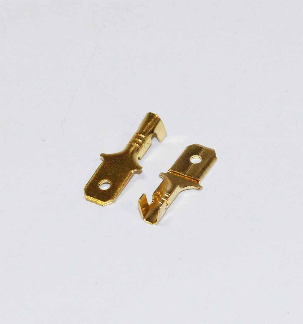 Клемма ПЛОСКАЯ без изоляции ШТЕКЕР 6,3мм, 0.75-2.5 мм2, МЕДЬ, Россия