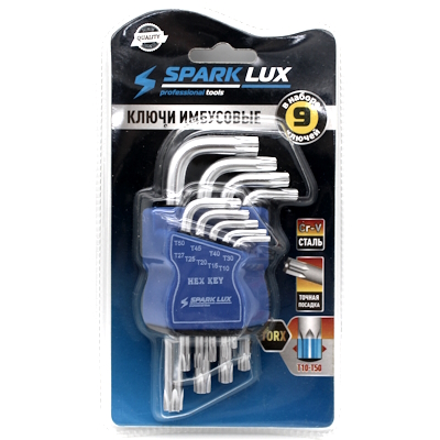 Набор ключей 'Torx' (Звезда) SPARK LUX 10-50мм, 9 шт, малый