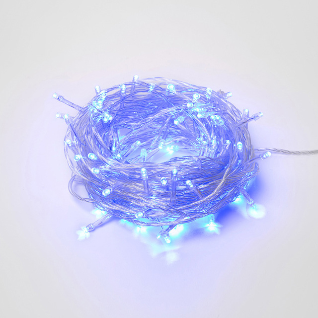 Гирлянда 'Метражная' 10м нить силикон, LED-100-220V, контр. 8 р. СИНИЙ