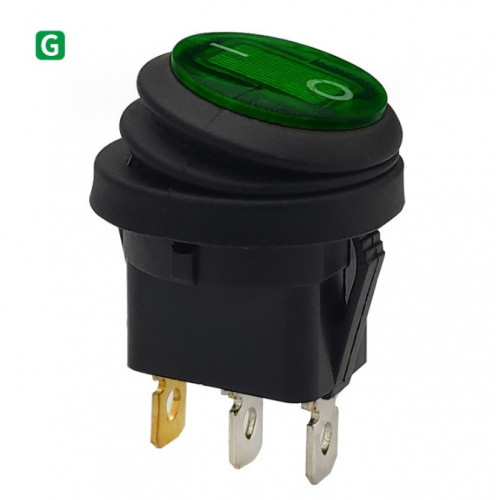 Переключатель Клавиша on-off влагозащита 3pin 12V 20A 20мм, круглый, подсветка