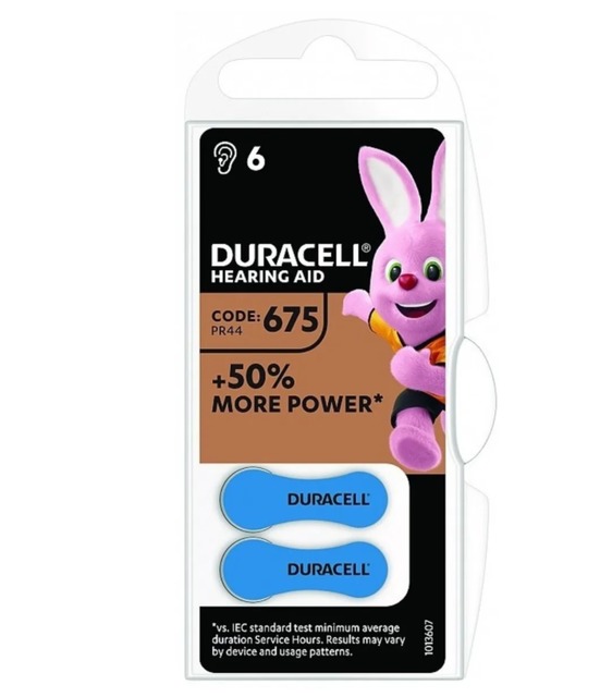 Элемент питания Duracell ZA675 (G13)  1,4V для слуховых апаратов 1шт