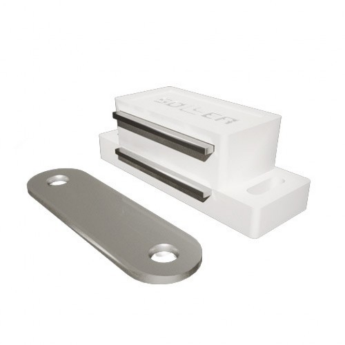 Магнит мебельный 12,5*42мм белый