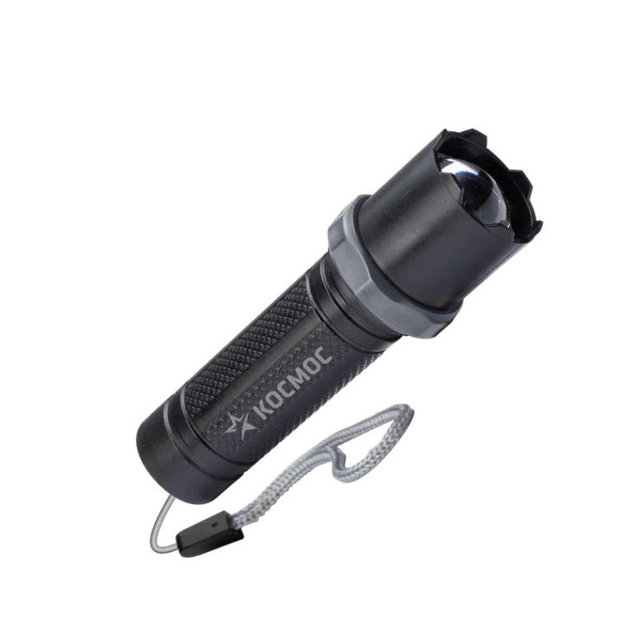 Фонарь аккумуляторный ручной КОСМОС KOS117Lit 1Вт LED линза, зум, Li-ion 14500 450mAh, USB-шнур