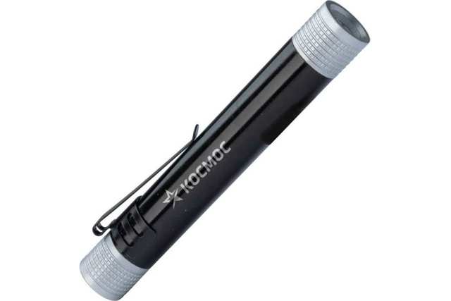 Фонарь ручной КОСМОС 107В 0,5Вт LED, 1xAAА (нет в компл.), корпус алюминий, зажим для крепления