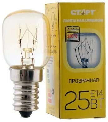 Лампа накаливания для духовых шкафов 25Вт Е14  220В Старт