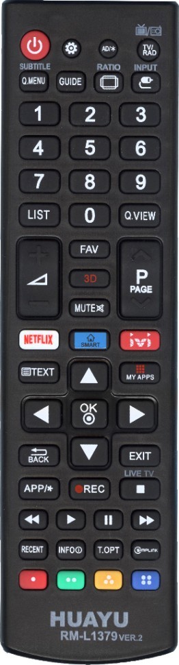 Пульт универсальный LG RM-L1379 Ver.2 LCD, 3D, TV, Netflix, Ivi для всех LG