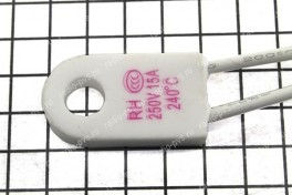 Термопредохранитель RH 15А 250v Т=240°С  выносной керам. отверст/провод