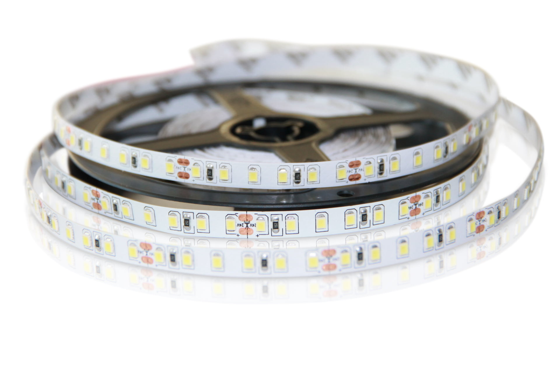 Лента светодиодная SMD2835, IP23, 60LED, теплый белый, 4,8W/метр, 12V, 8*0,22мм, 10см 141-336