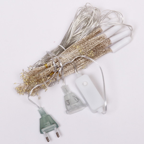 Гирлянда 'Бахрома' 'Сфера' Ш:3,0м В:0,4/0,6м нить силикон, LED-500-220V, контр. 8 реж. ТЕПЛЫЙ БЕЛЫЙ