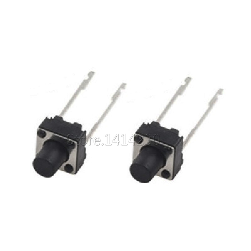 Микрокнопка 2pin 6*6мм h7мм, ручка-4мм гориз длин.ноги