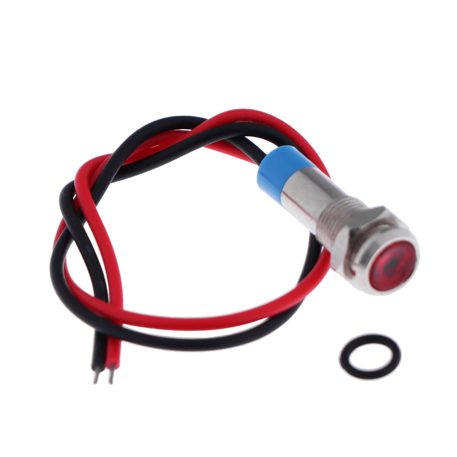 Лампочка индикатор. светодиодная LED 7,8*16,5мм, посадочный d=6мм, 12V, КРАСНЫЙ, на проводе