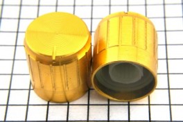 Ручка к перемен. резистору на вал 6 мм D-17*17 мм металл golden (C17-17)