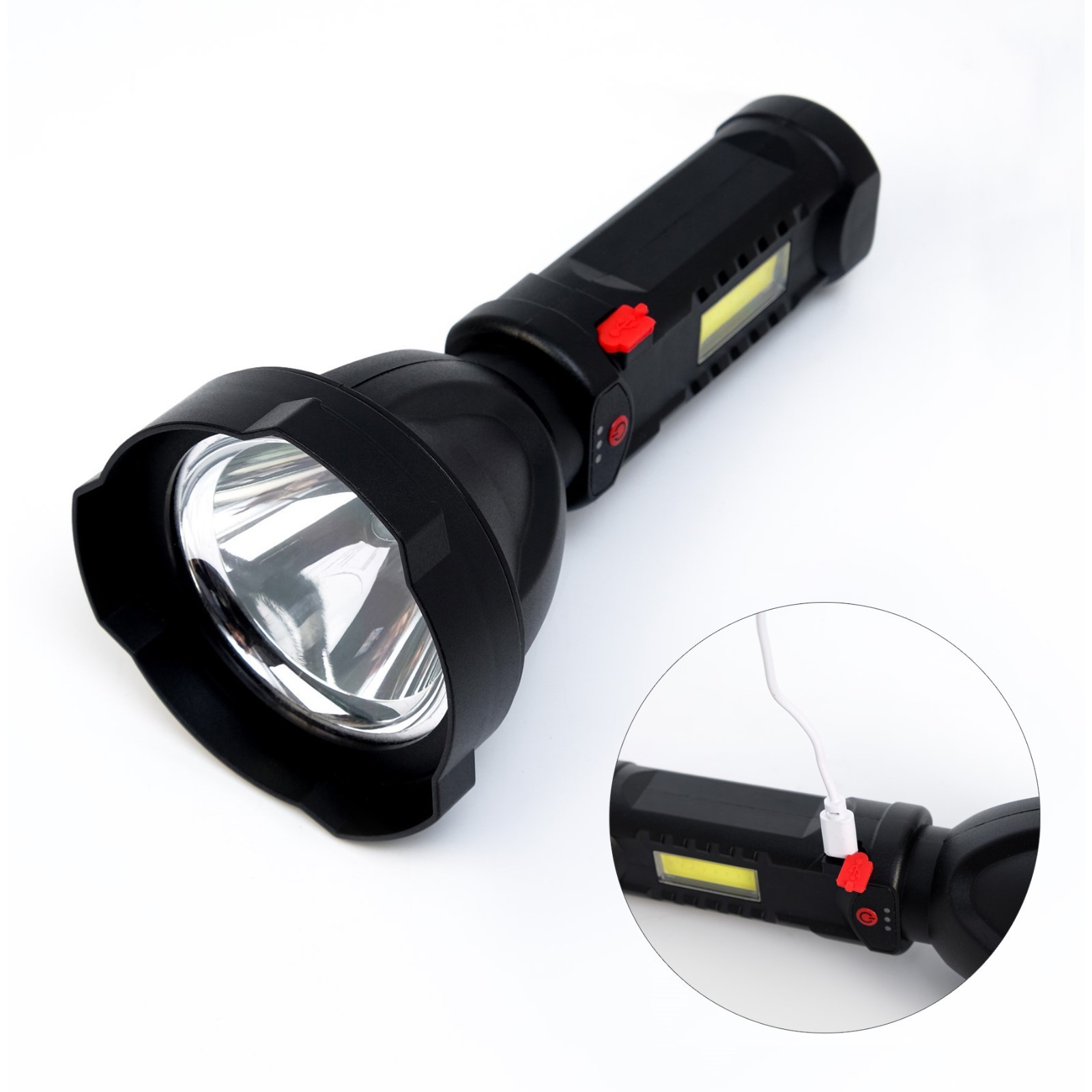 Фонарь  ручной аккумуляторный, 1Вт, 100лм, 1200мАч, OSL, LED, COB, 5 режимов, 4,3*9 *18,7см
