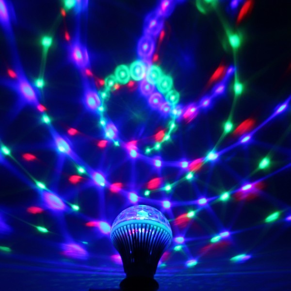 Диско-лампа LED 'Карнавал' LED (красн/зел/син), Е27, 220 В+переходник