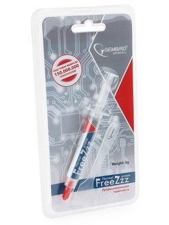 Термопаста для радиаторов, шприц 3г.FreeZzz GF-01-3 'Gembird' -30 - 300 °С.
