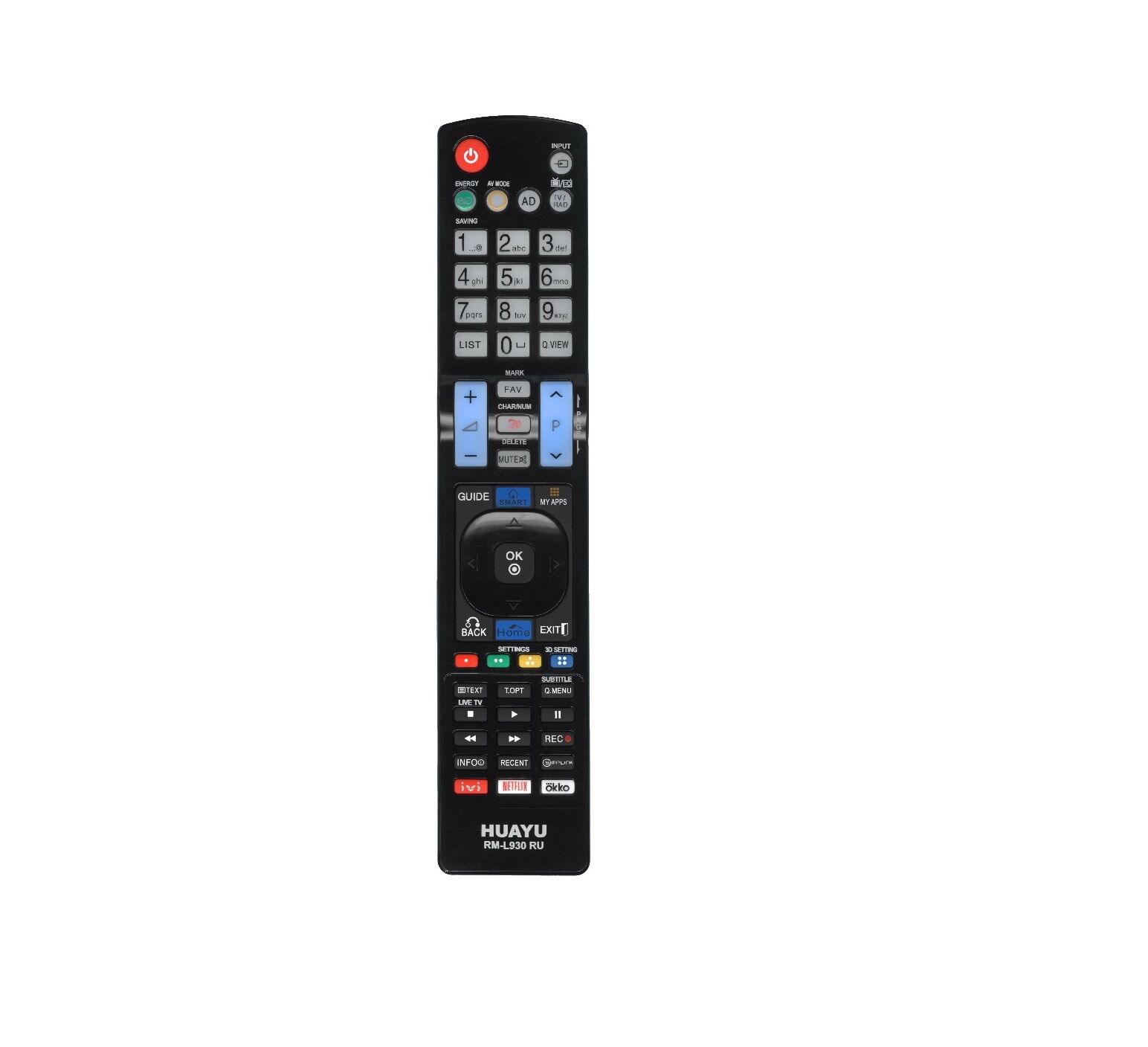 Пульт универсальный LG RM-L930 RU HUAYU Ivi, Okko, Netflix, Smart LCD TV для всех LG