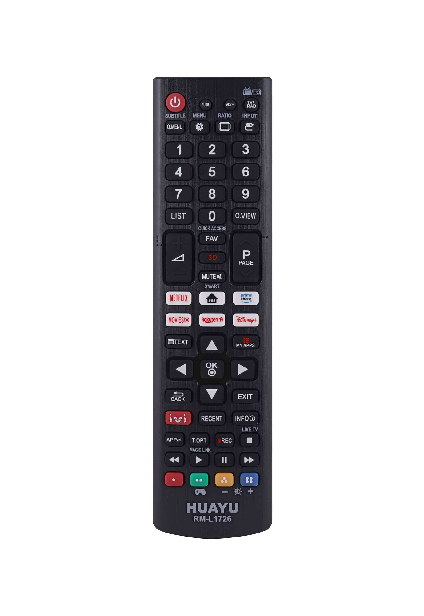 Пульт универсальный LG RM-L1726 HUAYU подходит для всех LG моделей Ivi,Netflix, Prime Video LCD TV