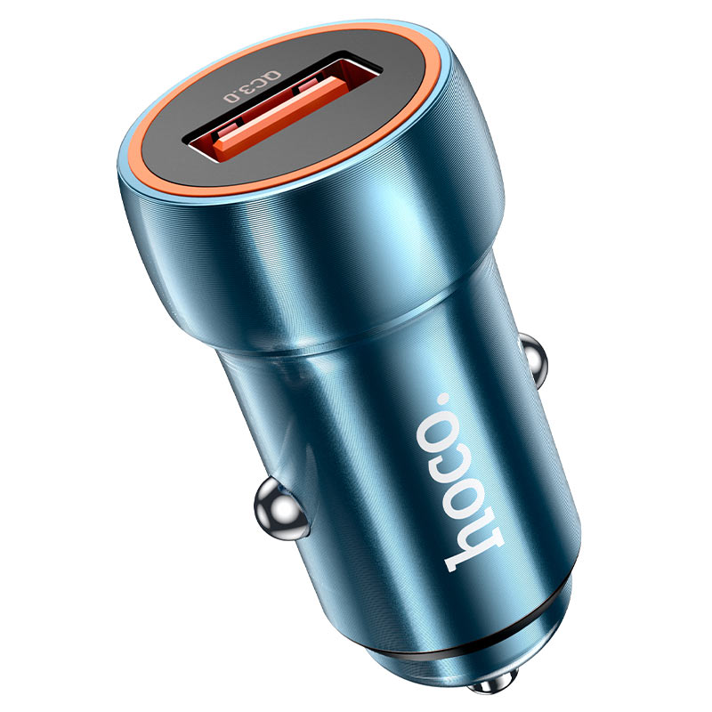 Адаптер 12V => 1*USB 1гн.USB 3A, синий Z46 'Hoco'