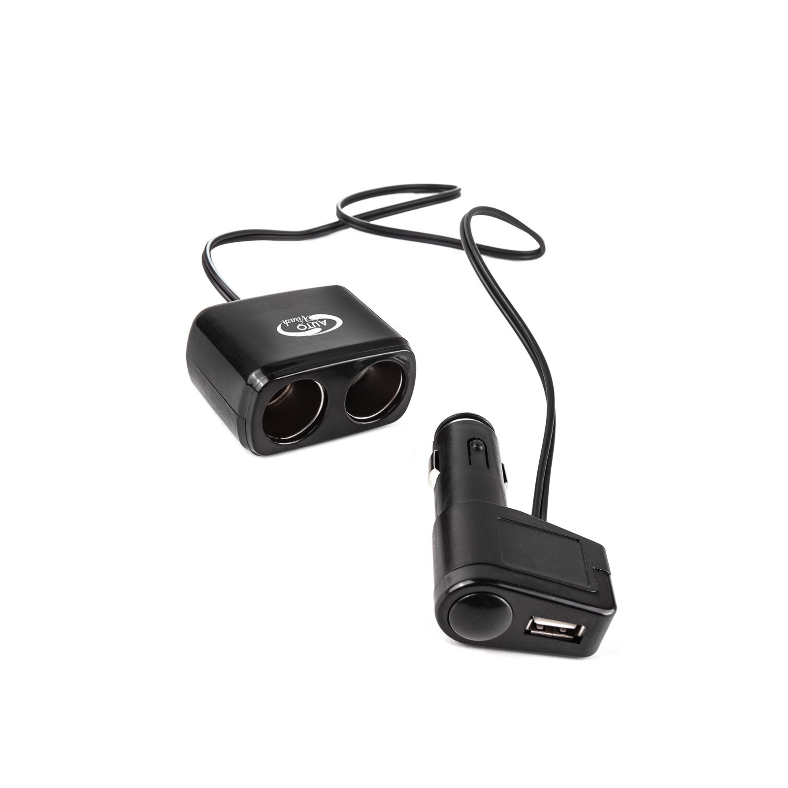 Переходник прикуривателя 12/ 24V, на 2 гнезда + 1 USB 5V 1000мА,