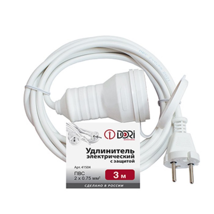 Сетевой удлинитель 1гн 3м пвс2*0,75м2 с крышкой IP44