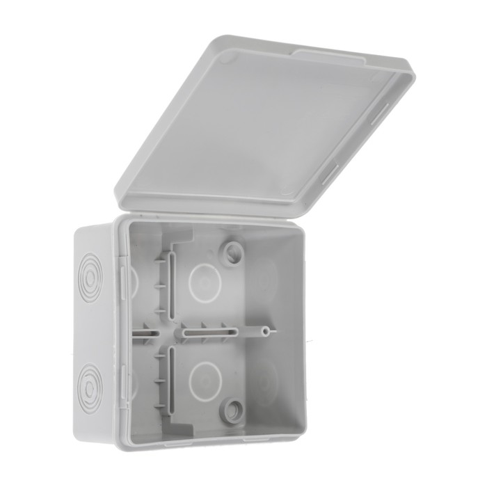 Коробка распаячная для откр. монтажа IP54 100*100*50мм, IP 54, 8 вх, без гермовв, серая