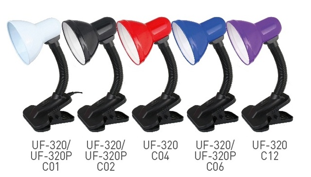 Светильник настольный с прищепкой Ultraflash UF-320P 60Вт Е27 белый 230V