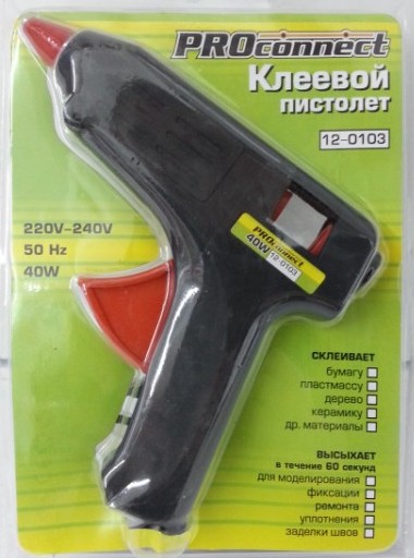 Пистолет термоклеевой 40Вт 11мм 12-0103