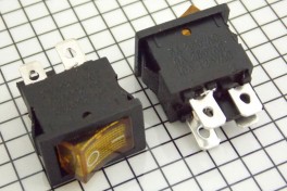 Переключатель с подсветкой MIRS-201-2 4pin 3А 250V 2on-off 20*13мм