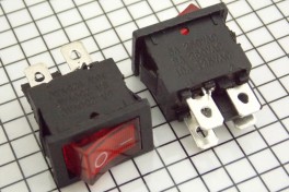 Переключатель с подсветкой MIRS-201-2 4pin 3А 250V 2on-off 20*13мм