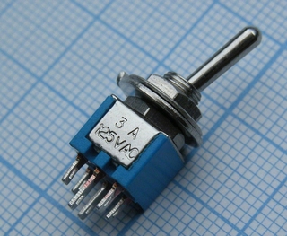 Тумблер мини SMTS-202 (6pin) 2полож ON-ON  3A 125V 1,5А 250V