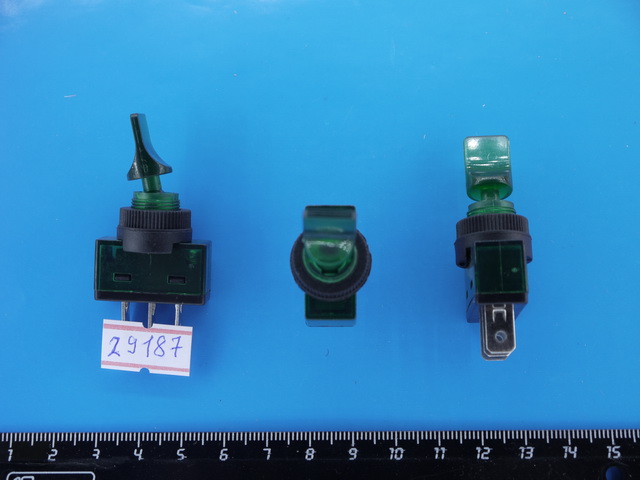 Тумблер авто с подсветкой ASW-14D короткий 12V 20A 3pin