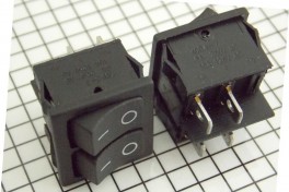 Переключатель без подсветки 2 клав. IRC-2101N 4pin 250V 6А 2on-off малый широкий