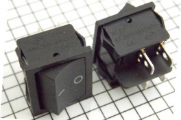 Переключатель без подсветки MRS-201-5 4pin 250V 3А 2on-off KCD1-201-6 чёрный