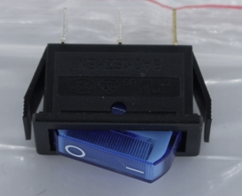 Переключатель  с подсветкой KCD3-101/MN on-off, 3pin ,12V узкий 14мм