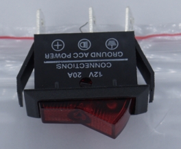 Переключатель  с подсветкой KCD3-101/MN on-off, 3pin ,12V узкий 14мм
