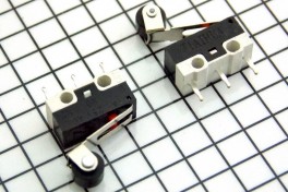Переключатель концевой микро 13*6мм KW10-Z4P 1А 125V 3-конт планка 10мм с роликом