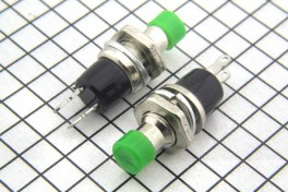 Кнопка без фиксации PBS-10B-2 круглая на замыкание 1A 250V