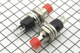 Кнопка без фиксации PBS-10B-2 круглая на замыкание 1A 250V