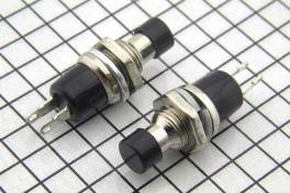 Кнопка без фиксации PBS-10B-2 круглая на замыкание 1A 250V