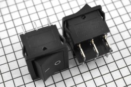 Переключатель без подсветки IRS-202/KCD2-202 6pin 250V 15A on-off 28мм широкий чёрный