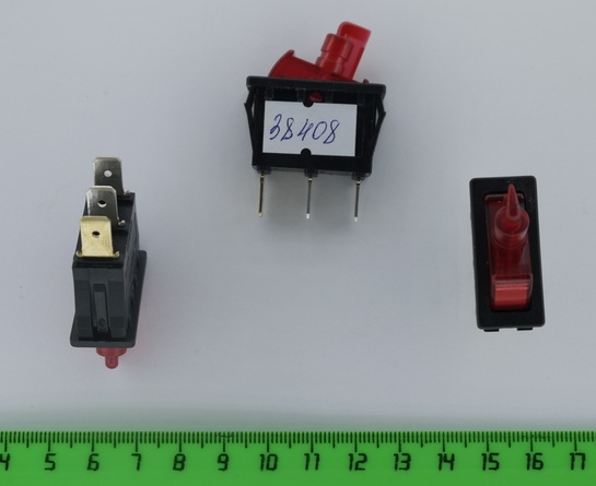 Переключатель с подсветкой Sc-792-3c 3pin ON-OFF 14мм клав-флажок узкий