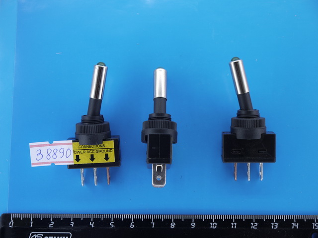 Тумблер авто с подсветкой ASW-15D диод 12V 20A